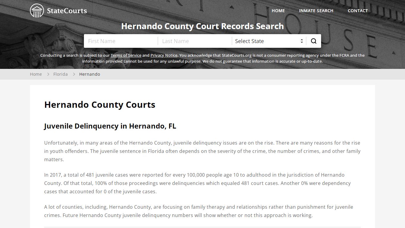 Hernando County, FL Courts - Records & Cases - StateCourts